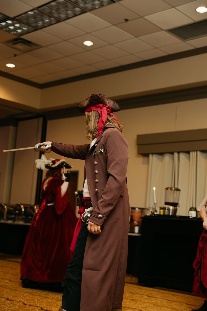 Steven Walker holding a sword at Phantoms of the Deep